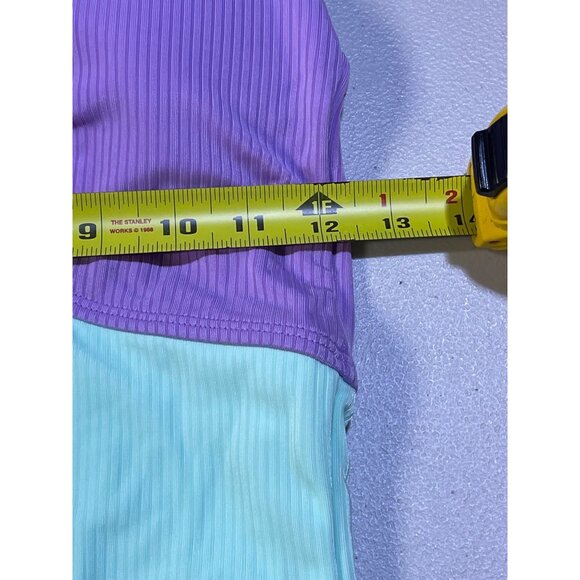 Justice Girls Size XL 16/18 cutout color block One-Piece Swimsuit Ribbed - Picture 6 of 11